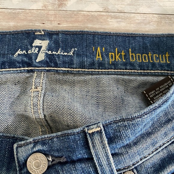 7 For All Mankind 'A' Pocket Bootcut/Flare Dark Wash Jeans Size 32 - Picture 11 of 13